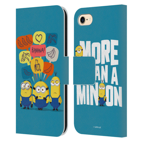 Minions Rise of Gru(2021) Graphics Speech Bubbles Leather Book Wallet Case Cover For Apple iPhone 7 / 8 / SE 2020 & 2022