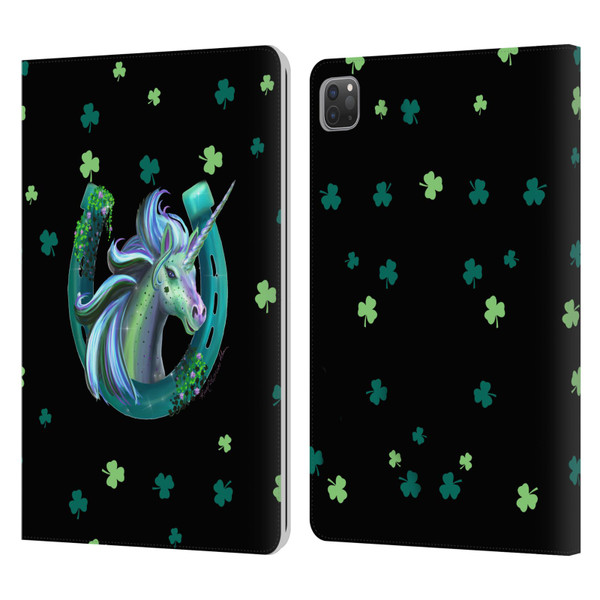Rose Khan Unicorn Horseshoe Green Shamrock Leather Book Wallet Case Cover For Apple iPad Pro 11 2020 / 2021 / 2022