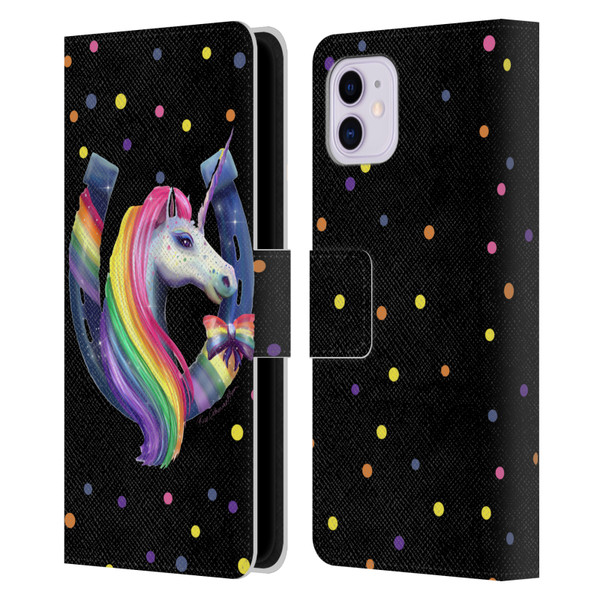 Rose Khan Unicorn Horseshoe Rainbow Leather Book Wallet Case Cover For Apple iPhone 11