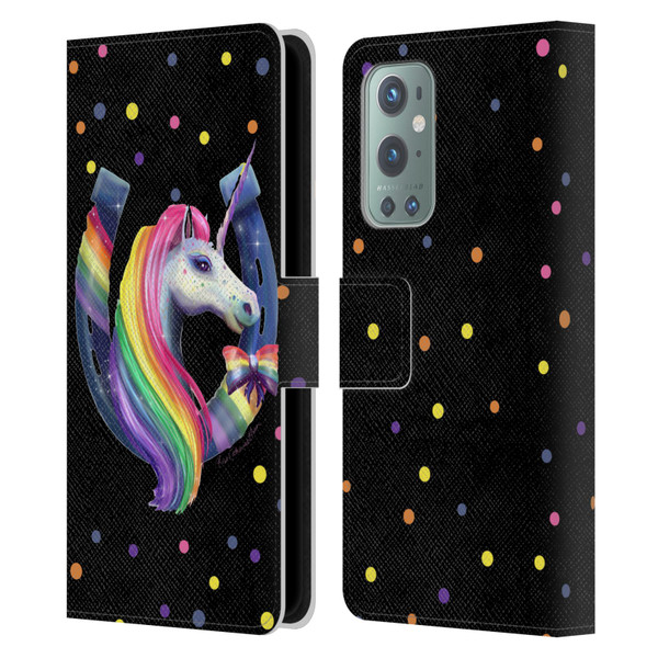 Rose Khan Unicorn Horseshoe Rainbow Leather Book Wallet Case Cover For OnePlus 9
