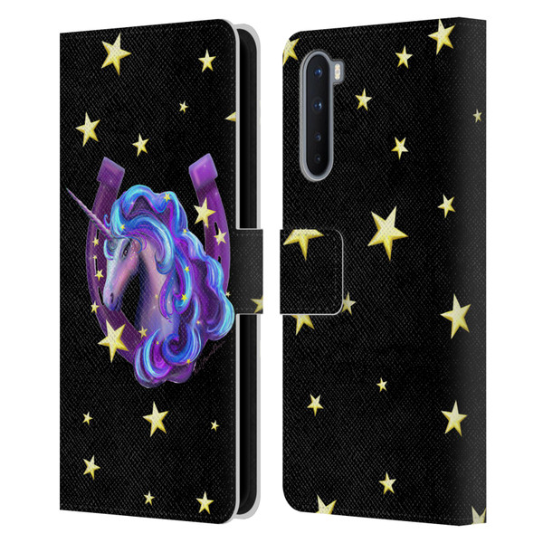 Rose Khan Unicorn Horseshoe Stars Leather Book Wallet Case Cover For OnePlus Nord 5G