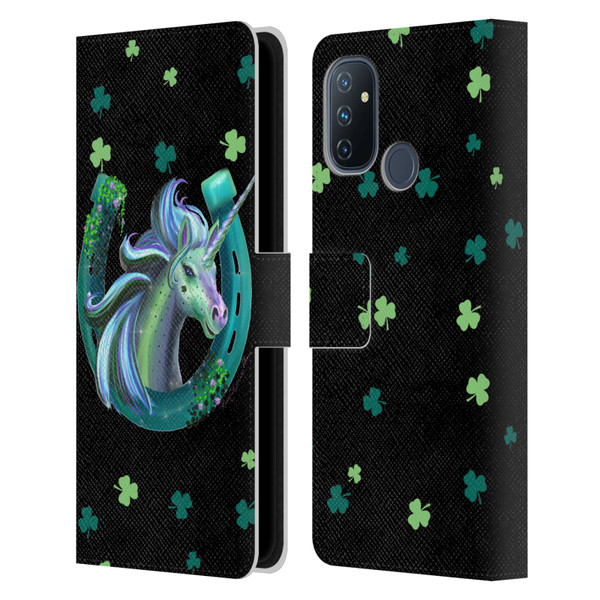 Rose Khan Unicorn Horseshoe Green Shamrock Leather Book Wallet Case Cover For OnePlus Nord N100