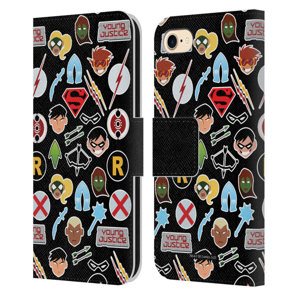 Young Justice Graphics Icons Leather Book Wallet Case Cover For Apple iPhone 7 / 8 / SE 2020 & 2022