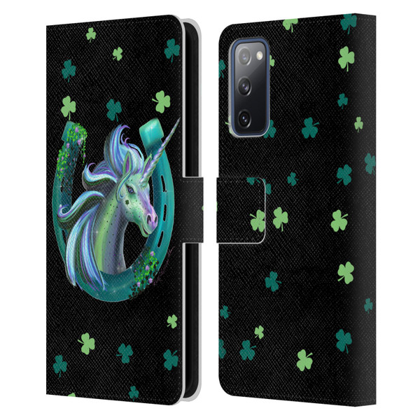 Rose Khan Unicorn Horseshoe Green Shamrock Leather Book Wallet Case Cover For Samsung Galaxy S20 FE / 5G