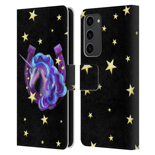 Rose Khan Unicorn Horseshoe Stars Leather Book Wallet Case Cover For Samsung Galaxy S23+ 5G