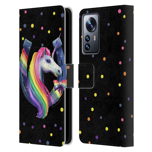 Rose Khan Unicorn Horseshoe Rainbow Leather Book Wallet Case Cover For Xiaomi 12 Pro
