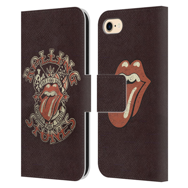 The Rolling Stones Tours Tattoo You 1981 Leather Book Wallet Case Cover For Apple iPhone 7 / 8 / SE 2020 & 2022