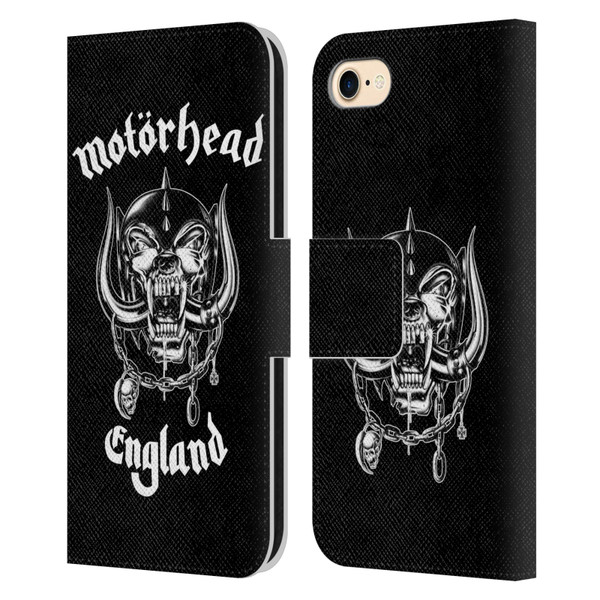 Motorhead Graphics England Leather Book Wallet Case Cover For Apple iPhone 7 / 8 / SE 2020 & 2022