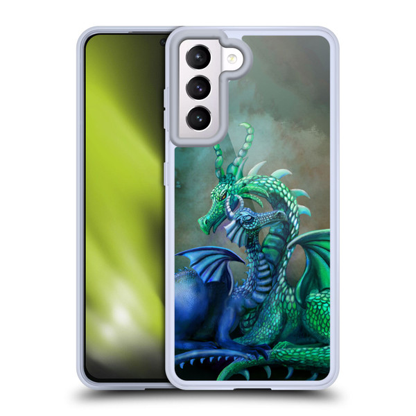 Rose Khan Dragons Green And Blue Soft Gel Case for Samsung Galaxy S21 5G