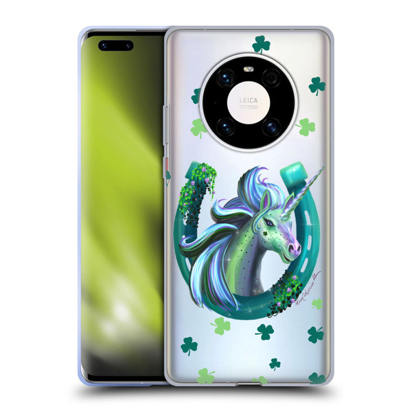 Rose Khan Unicorn Horseshoe Green Shamrock Soft Gel Case for Huawei Mate 40 Pro 5G
