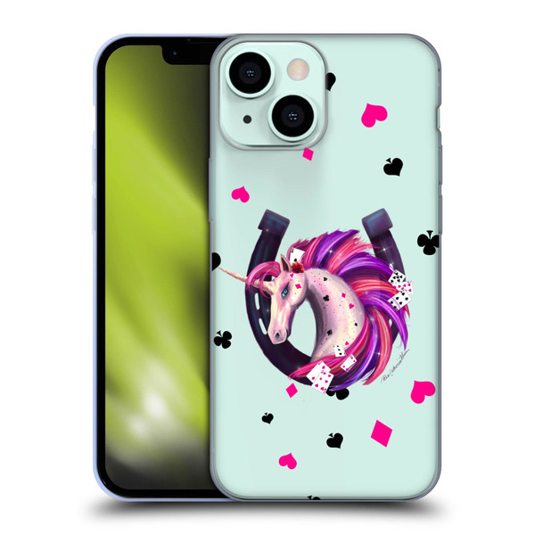 Rose Khan Unicorn Horseshoe Pink And Purple Soft Gel Case for Apple iPhone 13 Mini