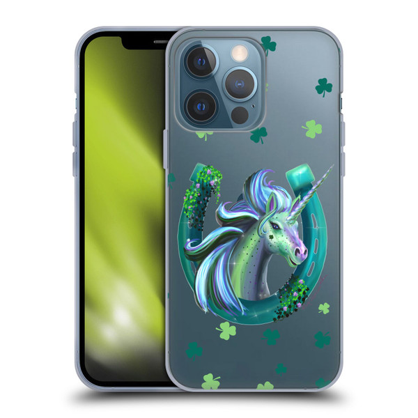 Rose Khan Unicorn Horseshoe Green Shamrock Soft Gel Case for Apple iPhone 13 Pro