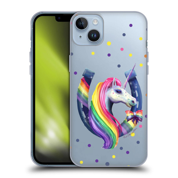 Rose Khan Unicorn Horseshoe Rainbow Soft Gel Case for Apple iPhone 14 Plus
