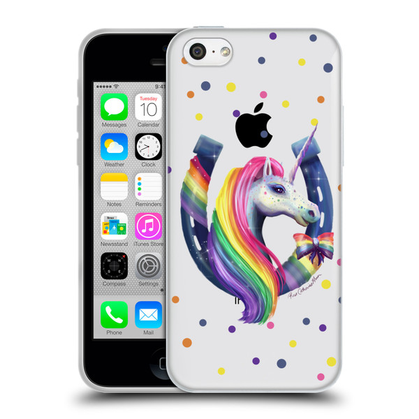 Rose Khan Unicorn Horseshoe Rainbow Soft Gel Case for Apple iPhone 5c