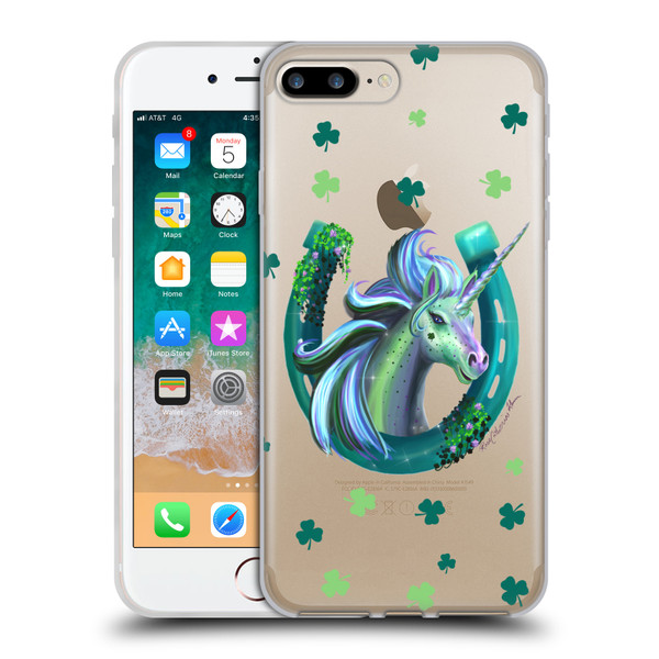 Rose Khan Unicorn Horseshoe Green Shamrock Soft Gel Case for Apple iPhone 7 Plus / iPhone 8 Plus
