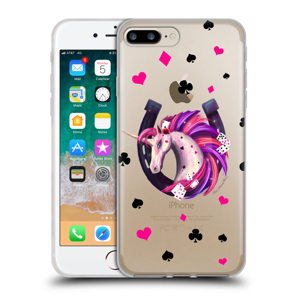 Rose Khan Unicorn Horseshoe Pink And Purple Soft Gel Case for Apple iPhone 7 Plus / iPhone 8 Plus