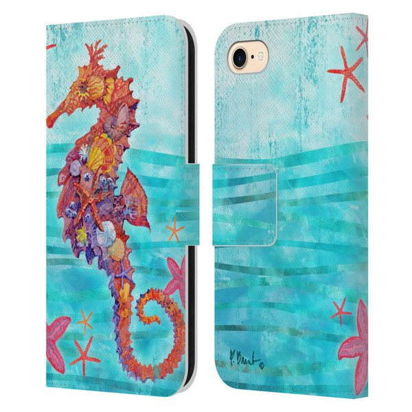 Paul Brent Coastal Seahorse Leather Book Wallet Case Cover For Apple iPhone 7 / 8 / SE 2020 & 2022