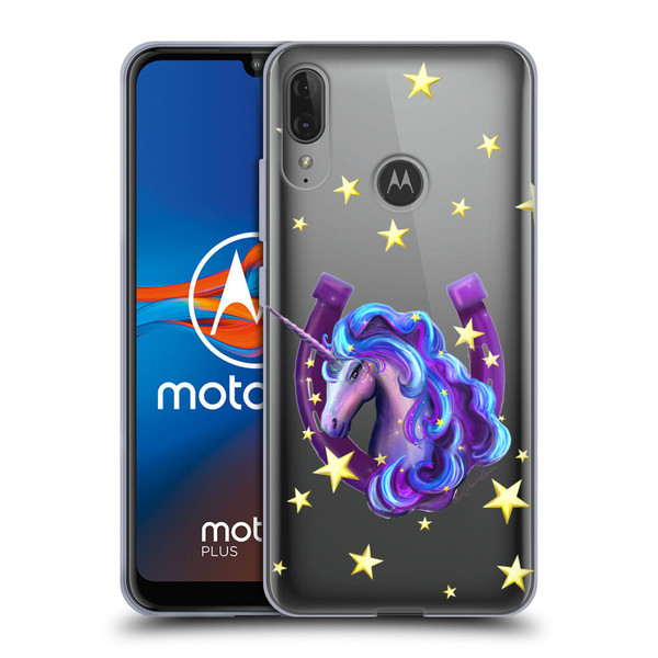 Rose Khan Unicorn Horseshoe Stars Soft Gel Case for Motorola Moto E6 Plus