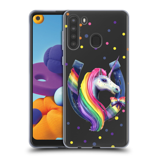 Rose Khan Unicorn Horseshoe Rainbow Soft Gel Case for Samsung Galaxy A21 (2020)