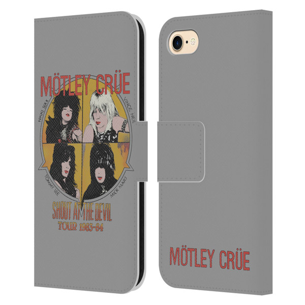 Motley Crue Tours SATD Vintage Leather Book Wallet Case Cover For Apple iPhone 7 / 8 / SE 2020 & 2022