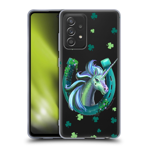 Rose Khan Unicorn Horseshoe Green Shamrock Soft Gel Case for Samsung Galaxy A52 / A52s / 5G (2021)