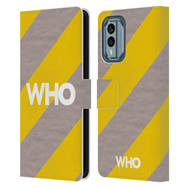 The Who 2019 Album Yellow Diagonal Stripes Leather Book Wallet Case Cover For Nokia X30