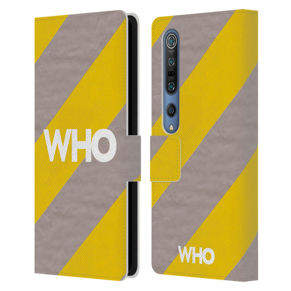 The Who 2019 Album Yellow Diagonal Stripes Leather Book Wallet Case Cover For Xiaomi Mi 10 5G / Mi 10 Pro 5G
