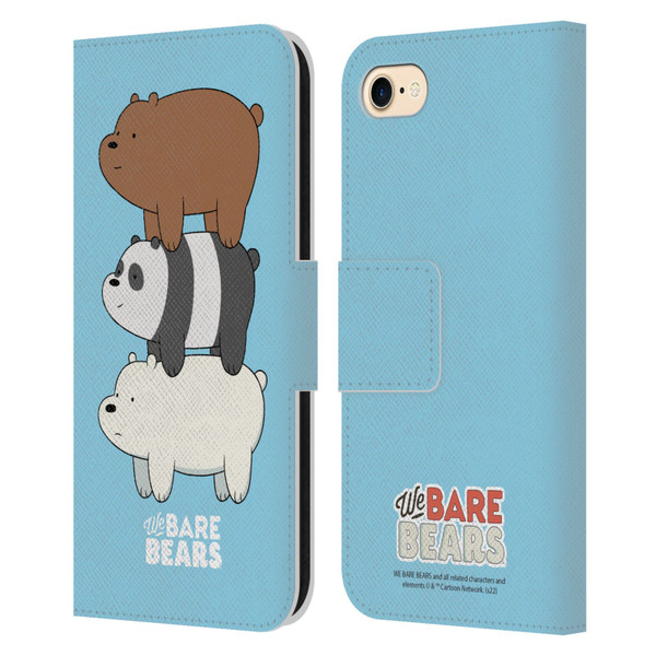 We Bare Bears Character Art Group 3 Leather Book Wallet Case Cover For Apple iPhone 7 / 8 / SE 2020 & 2022