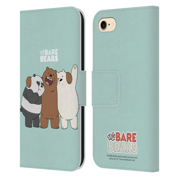 We Bare Bears Character Art Group 1 Leather Book Wallet Case Cover For Apple iPhone 7 / 8 / SE 2020 & 2022
