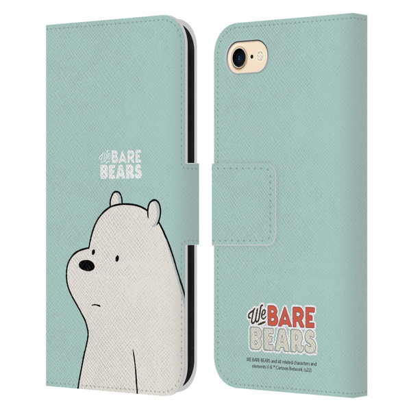 We Bare Bears Character Art Ice Bear Leather Book Wallet Case Cover For Apple iPhone 7 / 8 / SE 2020 & 2022