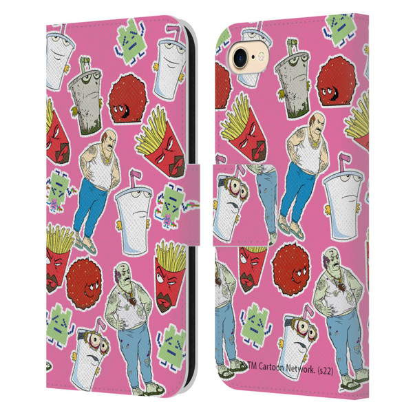 Aqua Teen Hunger Force Graphics Icons Leather Book Wallet Case Cover For Apple iPhone 7 / 8 / SE 2020 & 2022