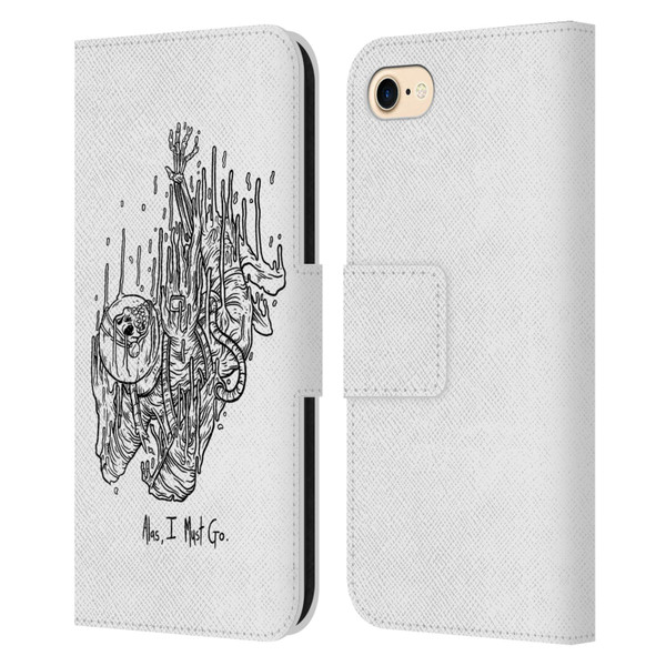 Matt Bailey Art Alas I Must Go Leather Book Wallet Case Cover For Apple iPhone 7 / 8 / SE 2020 & 2022