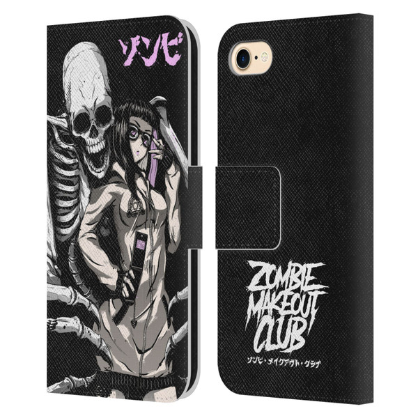 Zombie Makeout Club Art Stop Drop Selfie Leather Book Wallet Case Cover For Apple iPhone 7 / 8 / SE 2020 & 2022