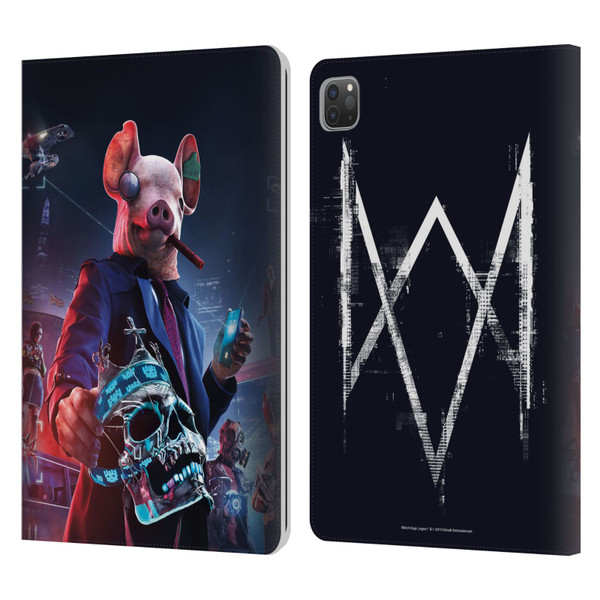 Watch Dogs Legion Artworks Winston Skull Leather Book Wallet Case Cover For Apple iPad Pro 11 2020 / 2021 / 2022