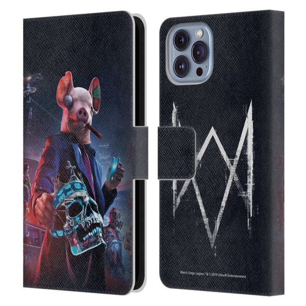 Watch Dogs Legion Artworks Winston Skull Leather Book Wallet Case Cover For Apple iPhone 14