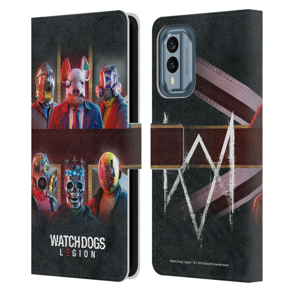 Watch Dogs Legion Artworks Flag Leather Book Wallet Case Cover For Nokia X30