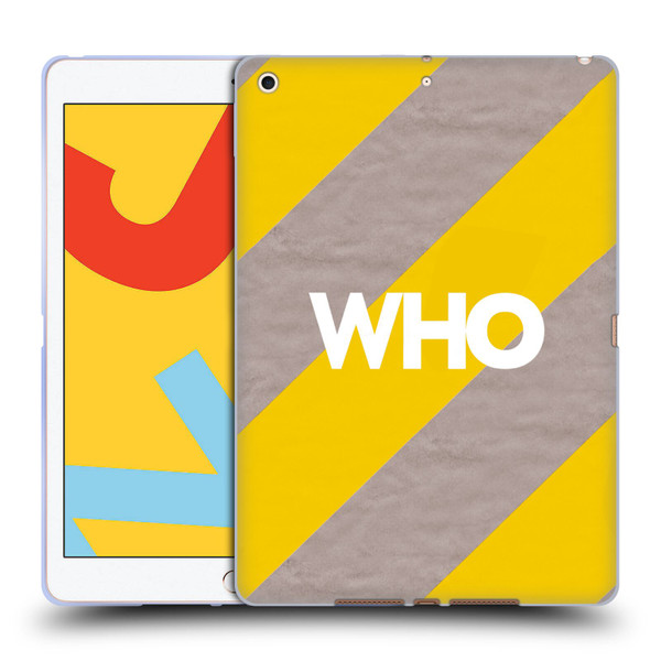 The Who 2019 Album Yellow Diagonal Stripes Soft Gel Case for Apple iPad 10.2 2019/2020/2021