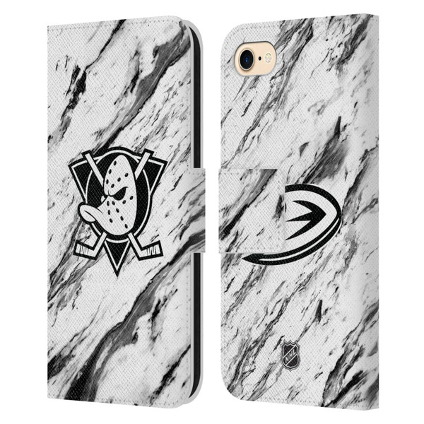 NHL Anaheim Ducks Marble Leather Book Wallet Case Cover For Apple iPhone 7 / 8 / SE 2020 & 2022