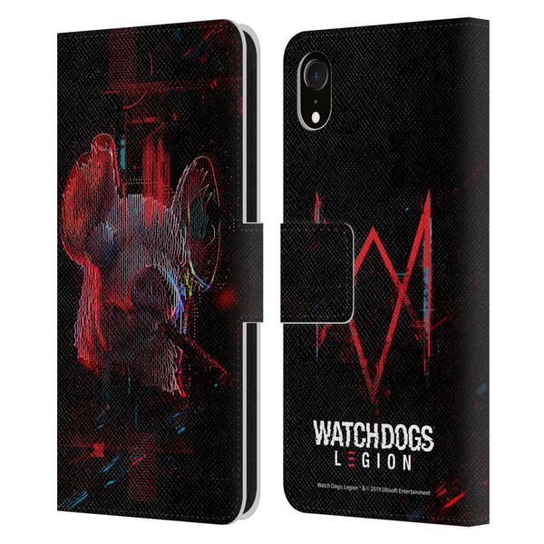 Watch Dogs Legion Key Art Pig Head Glitch Leather Book Wallet Case Cover For Apple iPhone XR