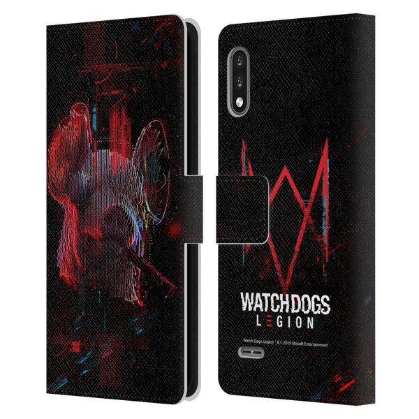Watch Dogs Legion Key Art Pig Head Glitch Leather Book Wallet Case Cover For LG K22