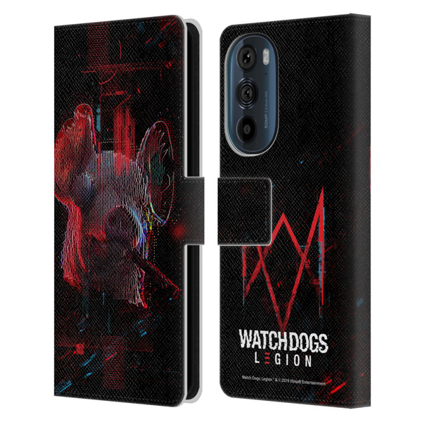 Watch Dogs Legion Key Art Pig Head Glitch Leather Book Wallet Case Cover For Motorola Edge 30