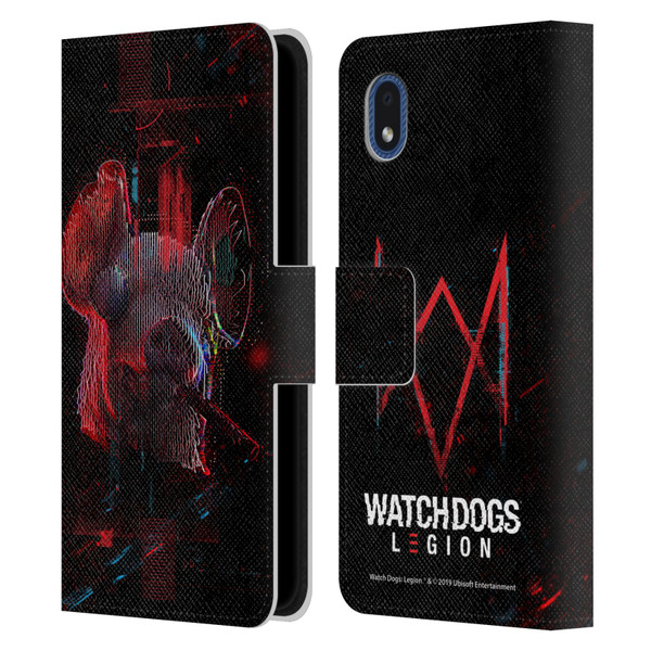 Watch Dogs Legion Key Art Pig Head Glitch Leather Book Wallet Case Cover For Samsung Galaxy A01 Core (2020)