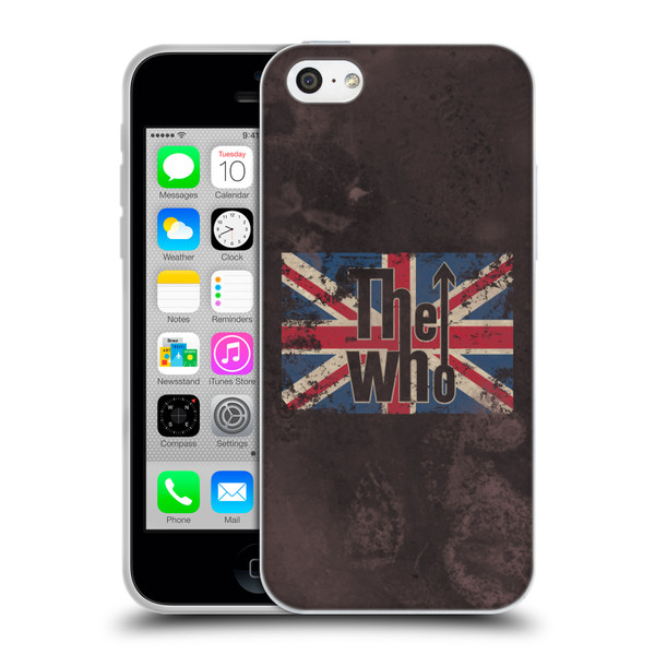 The Who Band Art Union Jack Distressed Look Soft Gel Case for Apple iPhone 5c