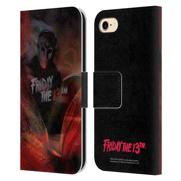 Friday the 13th Part III Key Art Poster Leather Book Wallet Case Cover For Apple iPhone 7 / 8 / SE 2020 & 2022
