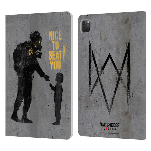 Watch Dogs Legion Street Art Nice To Beat You Leather Book Wallet Case Cover For Apple iPad Pro 11 2020 / 2021 / 2022