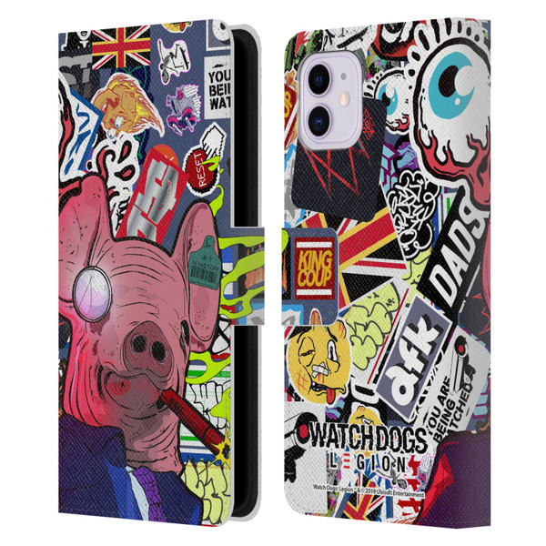 Watch Dogs Legion Street Art Winston Stickerbomb Leather Book Wallet Case Cover For Apple iPhone 11