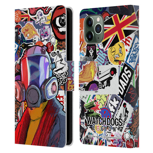 Watch Dogs Legion Street Art Granny Stickerbomb Leather Book Wallet Case Cover For Apple iPhone 11 Pro
