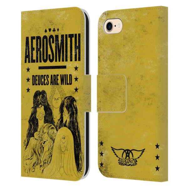 Aerosmith Classics Deuces Are Wild Leather Book Wallet Case Cover For Apple iPhone 7 / 8 / SE 2020 & 2022