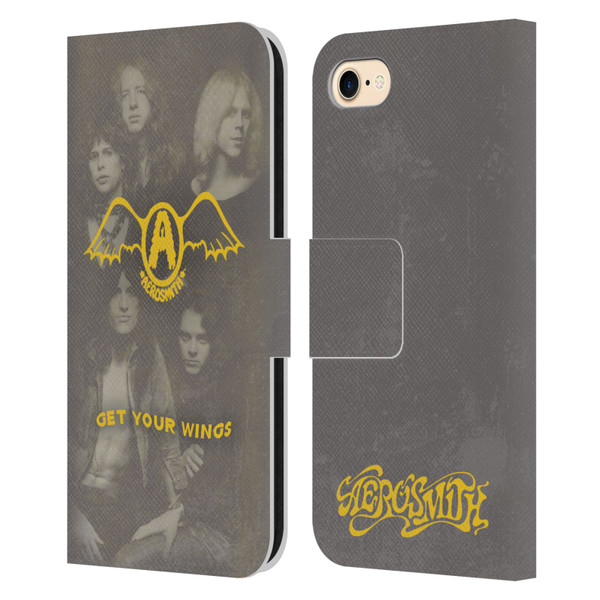 Aerosmith Classics Get Your Wings Leather Book Wallet Case Cover For Apple iPhone 7 / 8 / SE 2020 & 2022