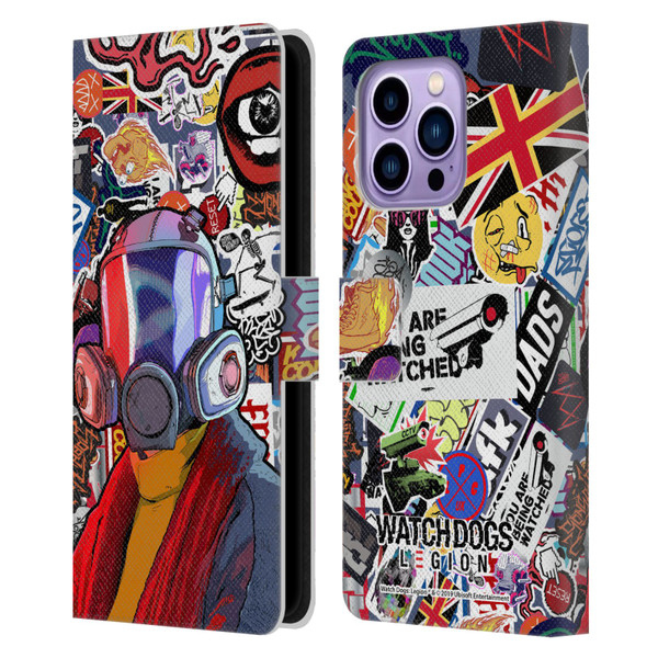 Watch Dogs Legion Street Art Granny Stickerbomb Leather Book Wallet Case Cover For Apple iPhone 14 Pro Max